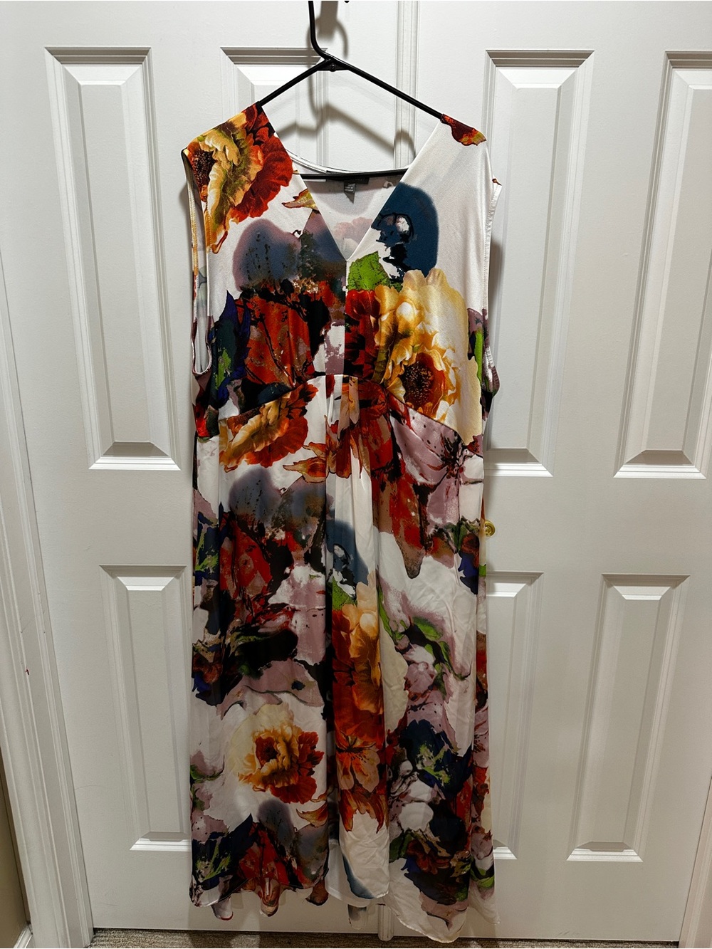 Kate & Mallory White Maxi Dress with Bold Floral Print